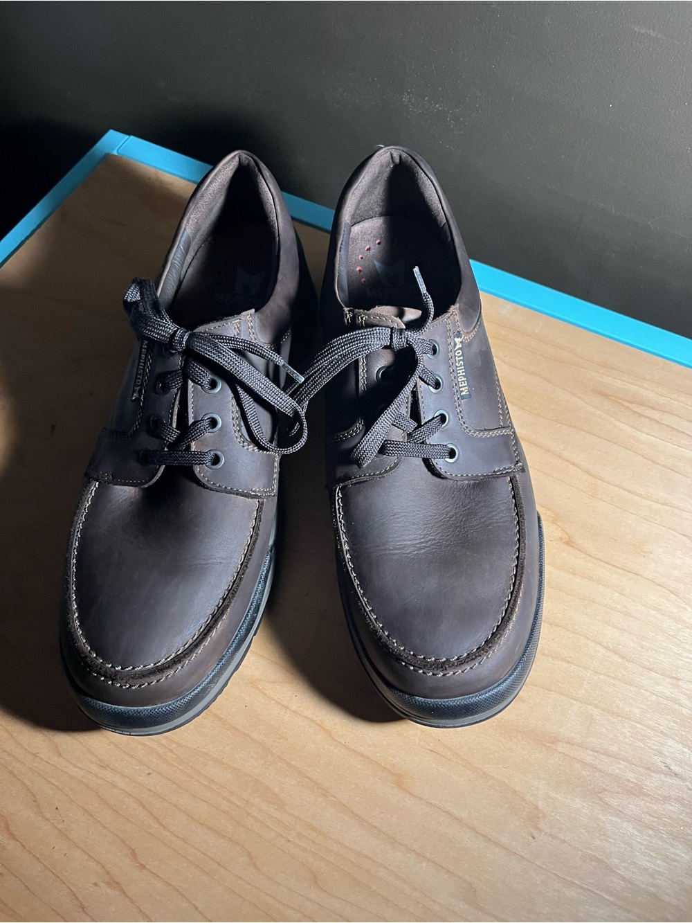 Mephisto Men's Brown Leather Lace-Up Casual Oxfords